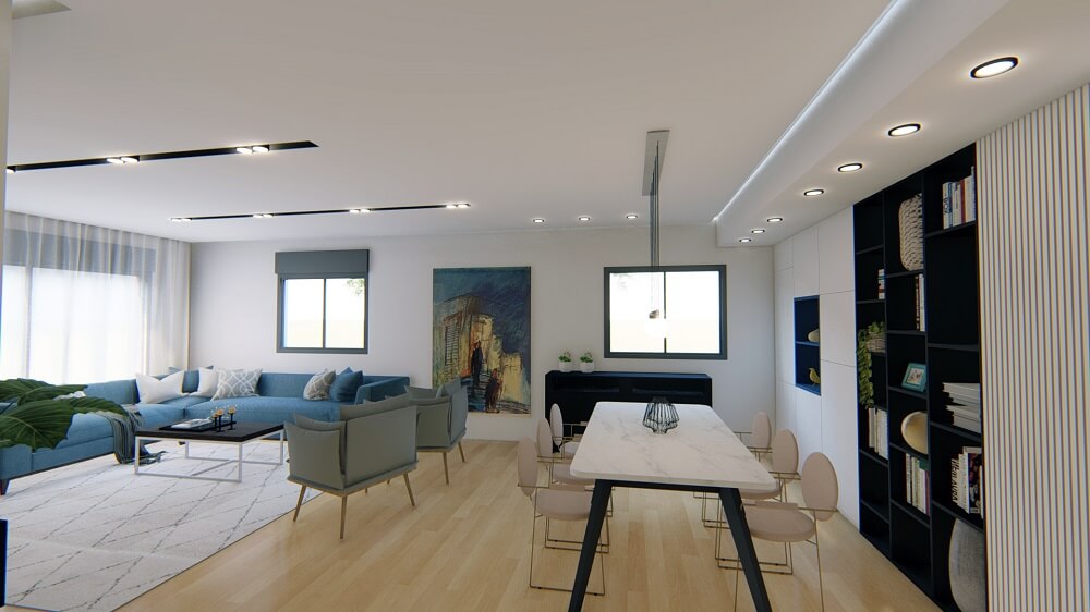 תכנון אדריכלי ועיצוב פנים לדירה מקבלן במודיעין - טובה וצילה משרד אדריכלים